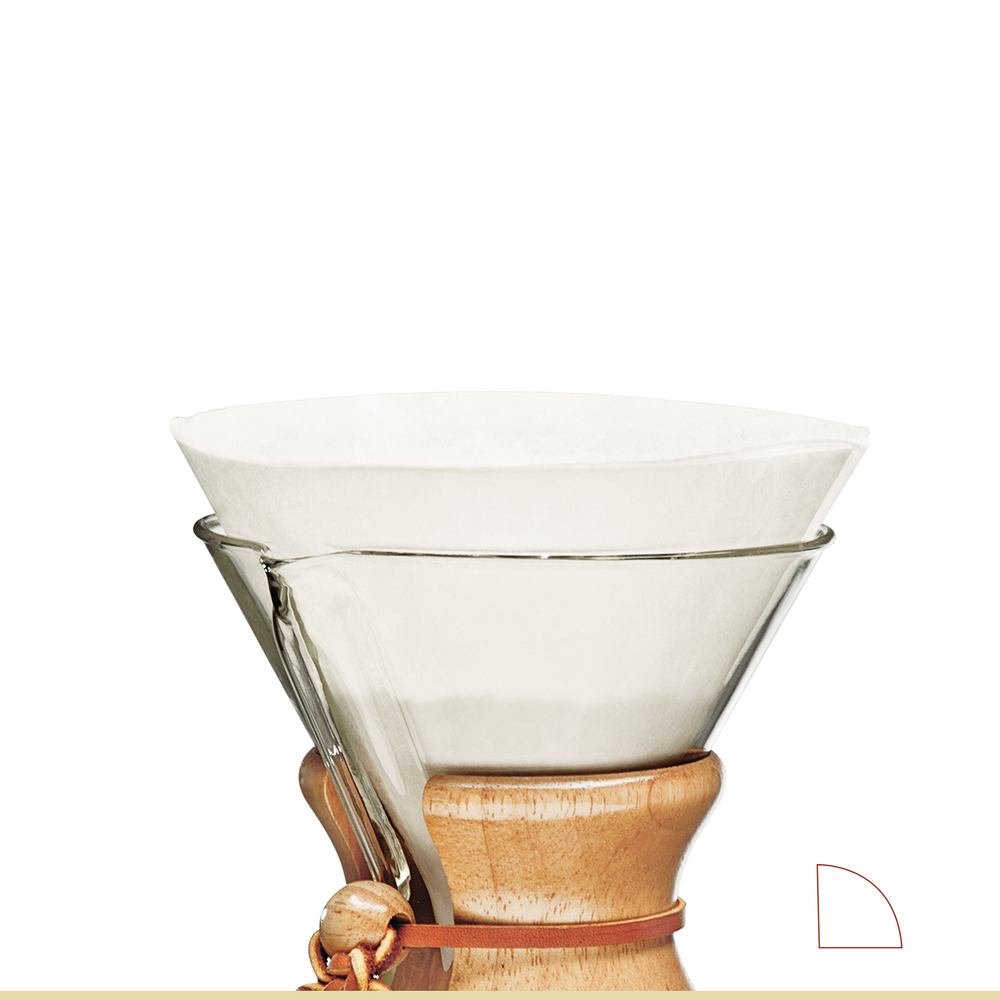 CHEMEX Bonded Coffee Filters Pre-Folded Circles - White