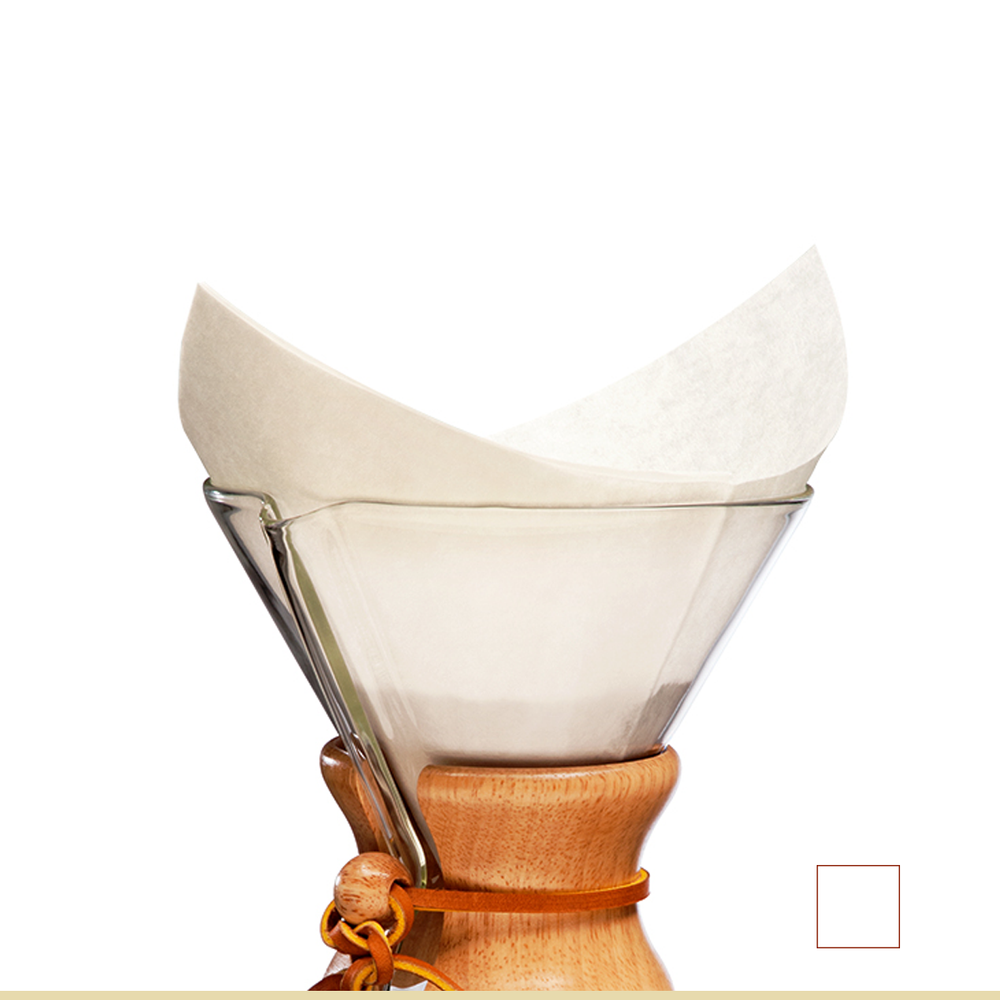 CHEMEX Bonded Coffee Filters Pre-Folded Squares - White