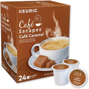 GMCR K CUP Cafe Escapes Caramel 24 CT past dated