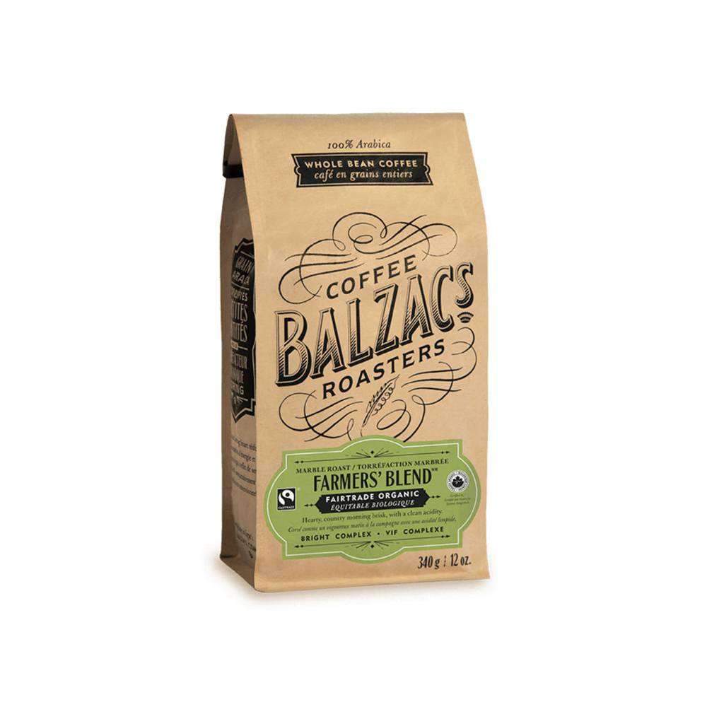 Balzac's Fair Trade Farmers' Blend Organic Whole Bean Coffee 12 oz