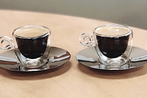 Luigi Bormioli Thermic Espresso Glass Set (2 with saucers)
