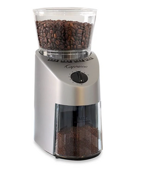 Capresso® Infinity Silver Conical Burr Coffee Grinder