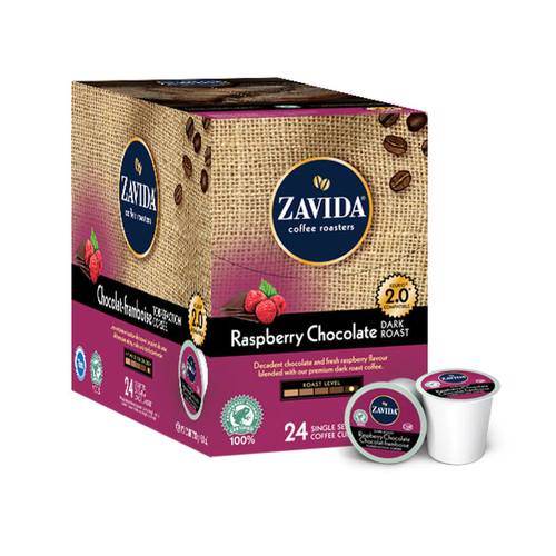 
            
                Load image into Gallery viewer, Zavida K Cups Raspberry Chocolate Dark Roast 24 CT
            
        